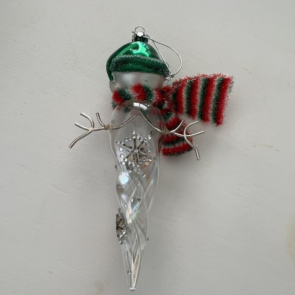 Mercury Clear Glass Snowman Icicle Christmas Ornament - Picture 8 of 15